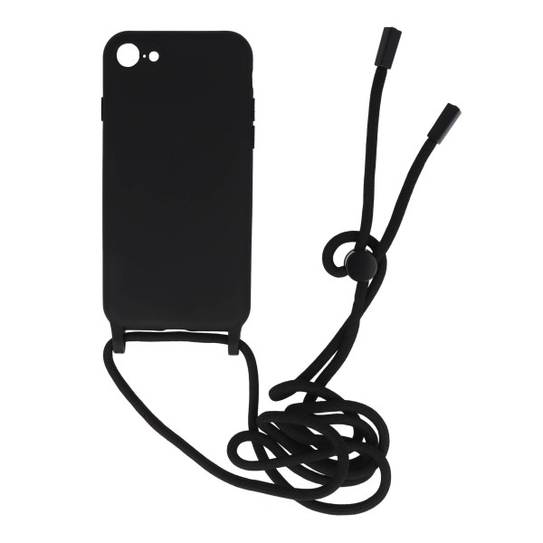 Back Cover Case Σιλικόνης Με Ρυθμιζόμενο Κορδόνι Μαύρο (Iphone 7 & Iphone 8 & Iphone SE 2020 & Iphone SE 2022) Αξεσουάρ Κινητών/Tablet