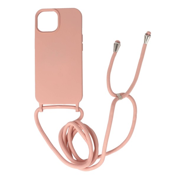 Fashion Case Back Cover Θήκη Σιλικόνης Με Ρυθμιζόμενο Κορδόνι Ροζ (Iphone 15 Pro) Αξεσουάρ Κινητών/Tablet