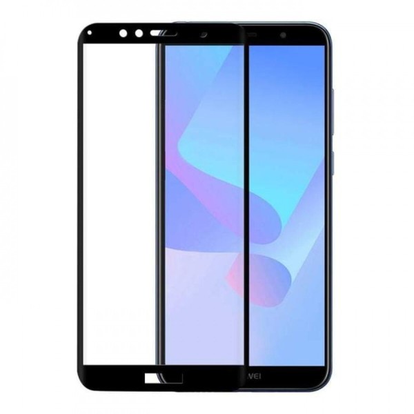 Fullscreen Tempered Glass Μαύρο (Huawei Y6 2018/ Huawei Y6 Prime 2018/ Honor 7A)