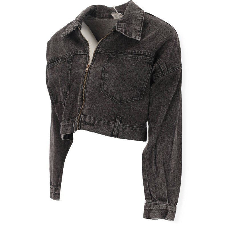 DEFILE Κοντό Γυναικείο Τζιν Μπουφάν Black Denim DEFILE Κοντό Γυναικείο Τζιν Μπουφάν Black Denim