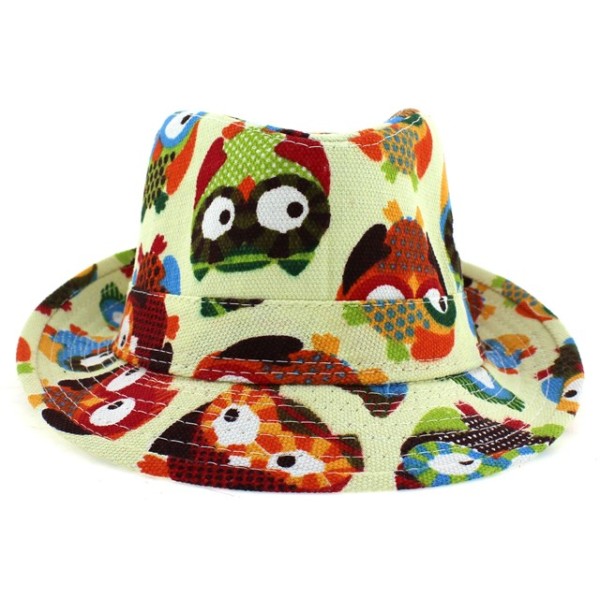Παιδικό καπέλο υφασμάτινο καβουράκι μπεζ χρώμα με σχέδια