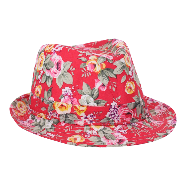 Παιδικό Καπέλο Υφασμάτινο Καβουράκι Ροζ Χρώμα Floral