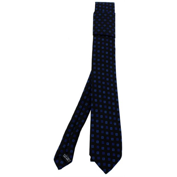 Γραβάτα μαύρη με σχέδιο και μαντήλι
