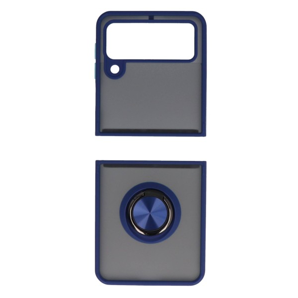 Movixoz Back Cover Θήκη Πλαστική Με Δαχτυλίδι Στήριξης Σκούρο Μπλε (Samsung Galaxy Z Flip 3 5G & Samsung Galaxy Z Flip 4 5G) Αξεσουάρ Κινητών/Tablet