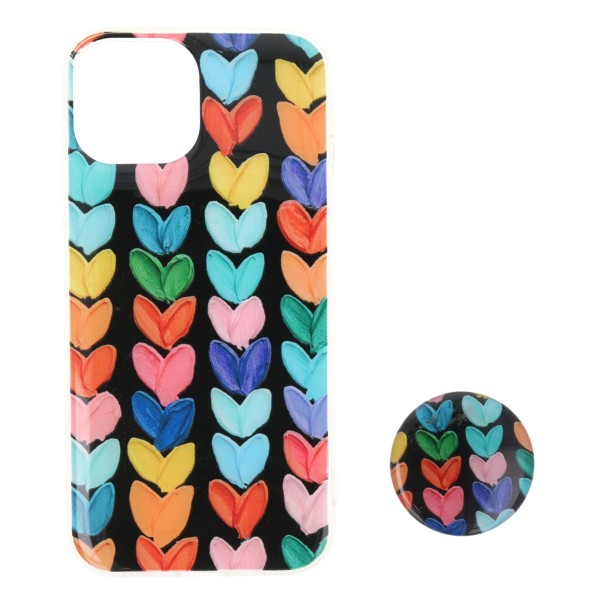Back Cover Θήκη Με Σχέδιο Καρδούλες Και Popsocket (Iphone 15)