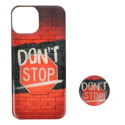Back Cover Θήκη Με Σχέδιο Don't Stop Και Popsocket (Iphone 15)