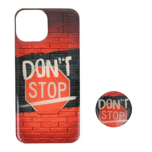 Back Cover Θήκη Με Σχέδιο Don't Stop Και Popsocket (Iphone 15)