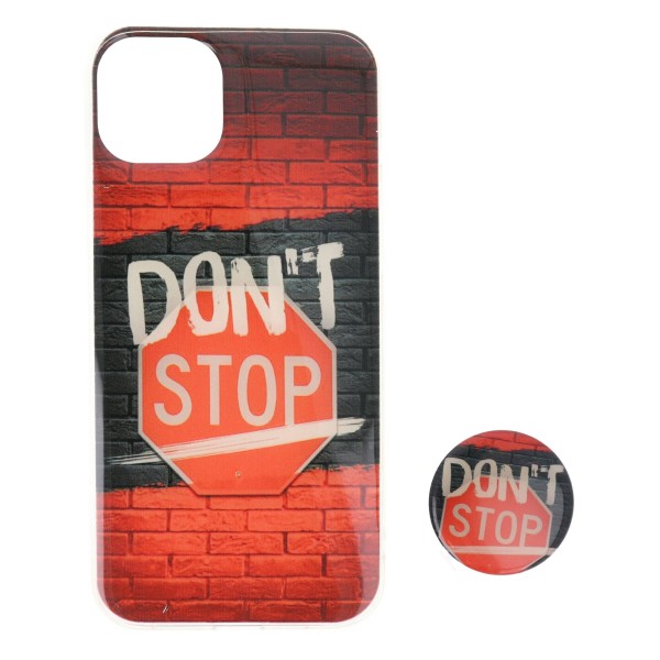 Back Cover Θήκη Με Σχέδιο Don't Stop Και Popsocket (Iphone 15 Plus)