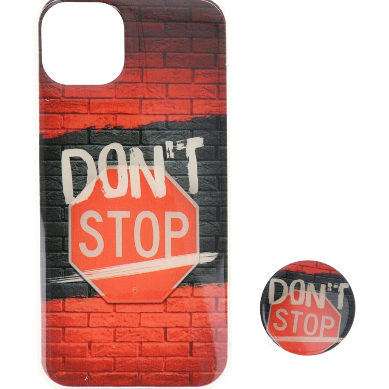 Back Cover Θήκη Με Σχέδιο Don't Stop Και Popsocket (Iphone 15 Plus)