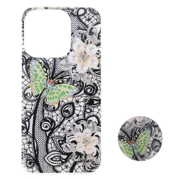 Back Cover Θήκη Με Σχέδιο Πεταλούδα Και Popsocket (Iphone 15 Pro) Είδη Τεχνολογίας