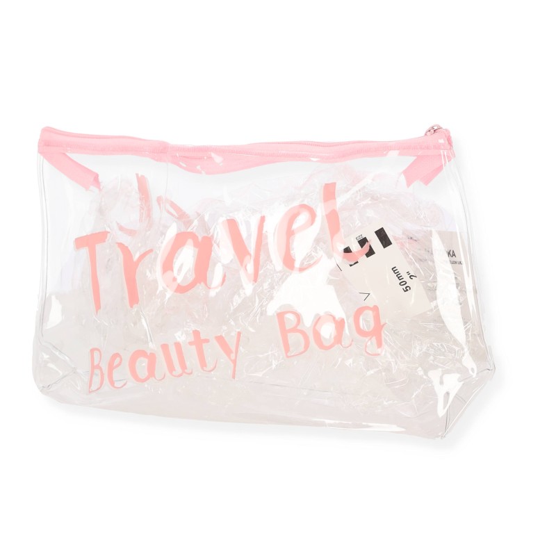 Νεσεσέρ Διαφανές σε Ροζ Χρώμα 30*16 Travel Beauty Bag