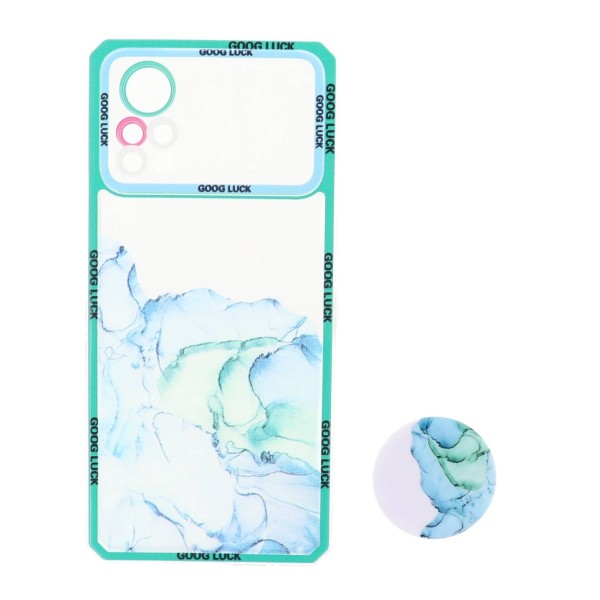 Back Cover Θήκη Σιλικόνης Διάφανη Με Σχέδιο Watercolor Και Pop Socket (Xiaomi Poco X4 Pro 5G)
