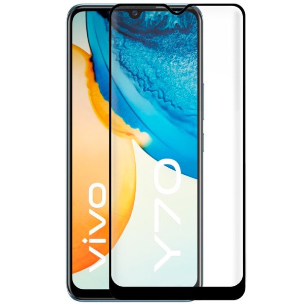 Fullscreen Tempered Glass Μαύρο (Vivo Y70 )