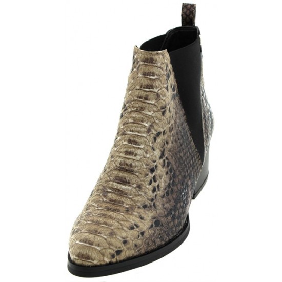 Γυναικεία Χαμηλά Μποτάκια Ankle Snake Print - Δερματίνη Paylan Γυναικεία Χαμηλά Μποτάκια Ankle Snake Print - Δερματίνη Paylan