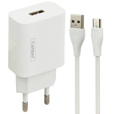 Earldom ES-201 Σετ Φόρτισης 2.1Α Με θύρα USB και Καλώδιο USB σε Micro