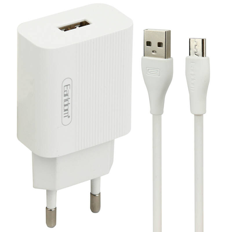 Earldom ES-201 Σετ Φόρτισης 2.1Α Με θύρα USB και Καλώδιο USB σε Micro Earldom ES-201 Σετ Φόρτισης 2.1Α Με θύρα USB και Καλώδιο USB σε Micro