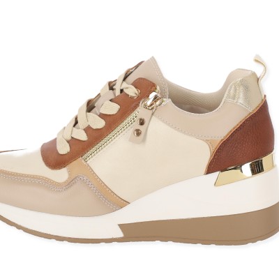 Γυναικεία Sneakers Δερματίνη Πλατφόρμα Δετά