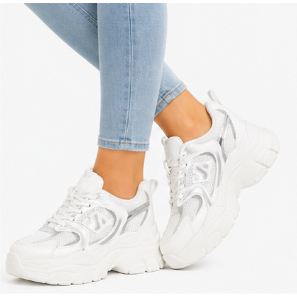 Γυναικεία Sneakers Δίπατα Δετά Υφασμάτινα