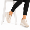 Mplus Γυναικεία Sneakers Δετά σε Εκρού Χρώμα Mplus Γυναικεία Sneakers Δετά σε Εκρού Χρώμα