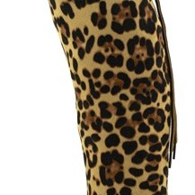 Γυναικείες ψηλές μπότες με χοντρό τακούνι animal print / λεοπάρ - σουέτ Γυναικείες ψηλές μπότες με χοντρό τακούνι animal print / λεοπάρ - σουέτ