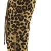 Γυναικείες ψηλές μπότες με χοντρό τακούνι animal print / λεοπάρ - σουέτ Γυναικείες ψηλές μπότες με χοντρό τακούνι animal print / λεοπάρ - σουέτ