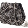 Γυναικείο Βραδινό Τσαντάκι Ανάγλυφο Animal Print Μαύρο - Γκρι