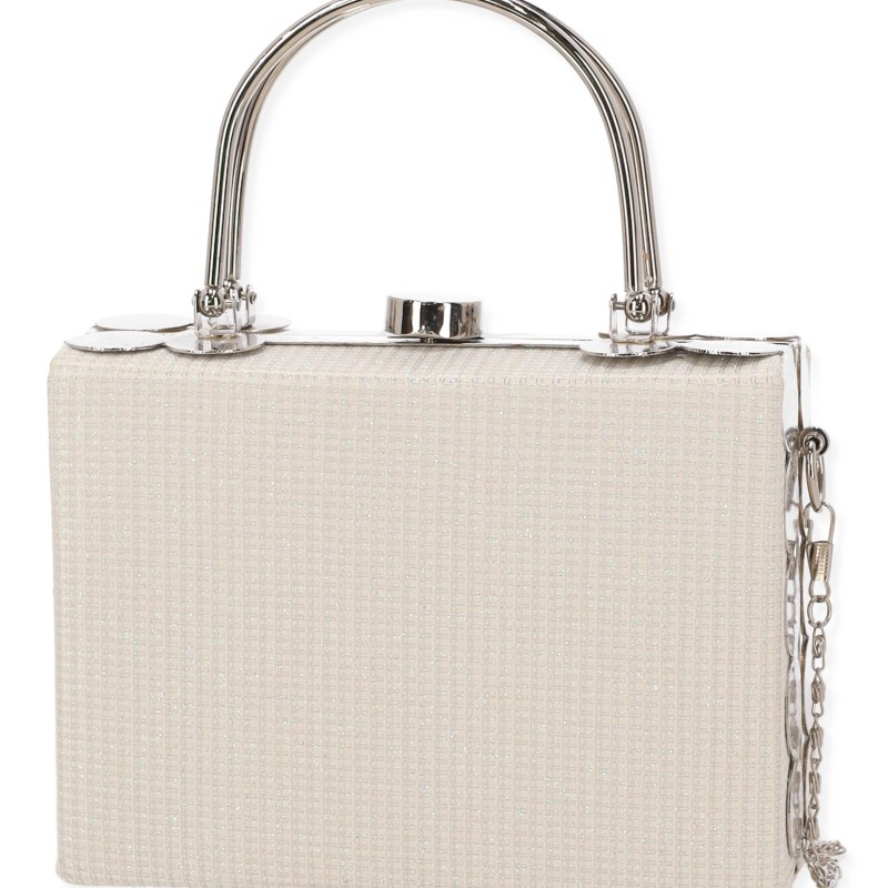 Γυναικείο Clutch σε Γυαλιστερό Ύφασμα με Χερούλι