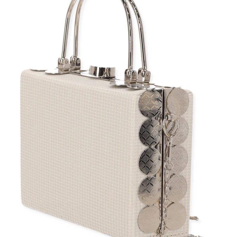 Γυναικείο Clutch σε Γυαλιστερό Ύφασμα με Χερούλι
