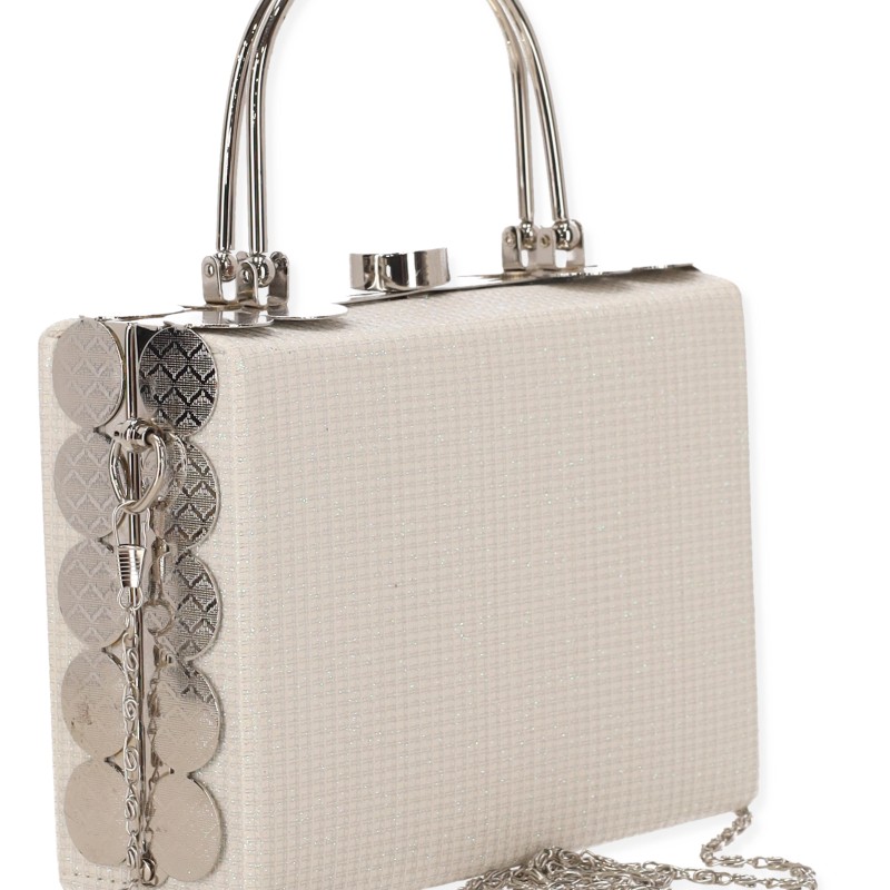 Γυναικείο Clutch σε Γυαλιστερό Ύφασμα με Χερούλι