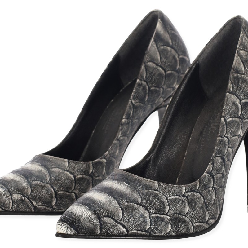Paylant Γυναικεία Γόβα με Λεπτό Τακούνι σε Animal Print Γκρι Paylant Γυναικεία Γόβα με Λεπτό Τακούνι σε Animal Print Γκρι