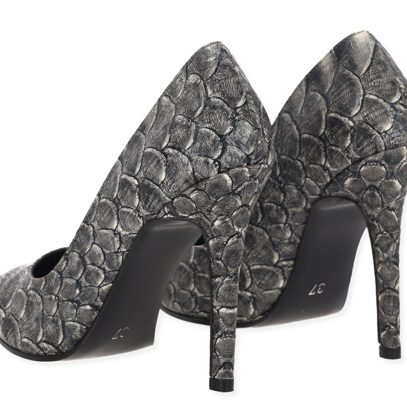 Paylant Γυναικεία Γόβα με Λεπτό Τακούνι σε Animal Print Γκρι Paylant Γυναικεία Γόβα με Λεπτό Τακούνι σε Animal Print Γκρι