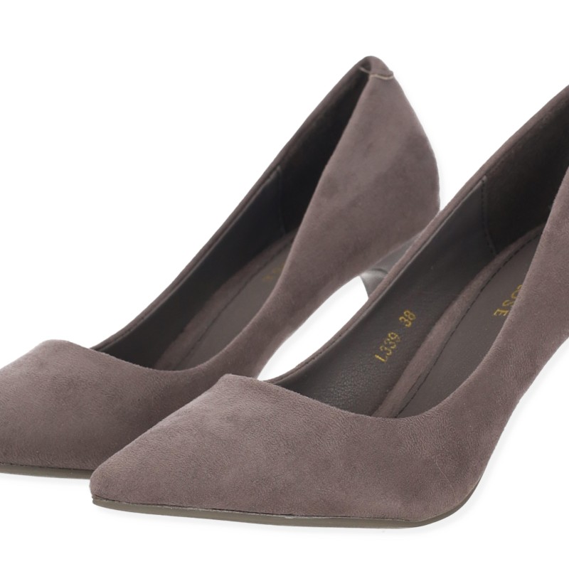 Dame Rose Γυναικεία Γόβα Suede σε Γκρι Χρώμα