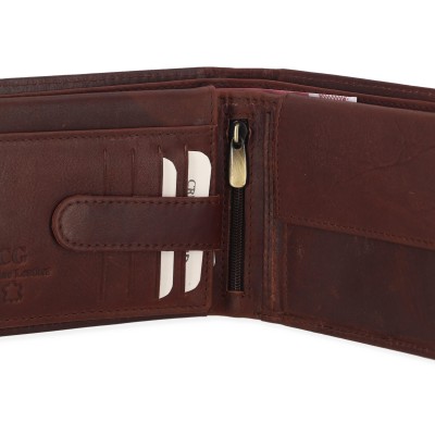 Leather Ανδρικό Δερμάτινο Πορτοφόλι σε Σκούρο Καφέ