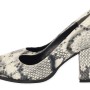 PAYLAN Δερμάτινες Γόβες με Χοντρό Τακούνι - Snake Print