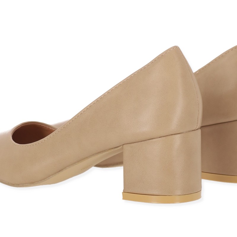 Sweet Shoes Γυναικεία Γόβα Δερματίνη σε Μπεζ Χρώμα