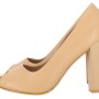 Lides Γυναικεία Γόβα Peep toe Δερματίνη σε Μπεζ Χρώμα