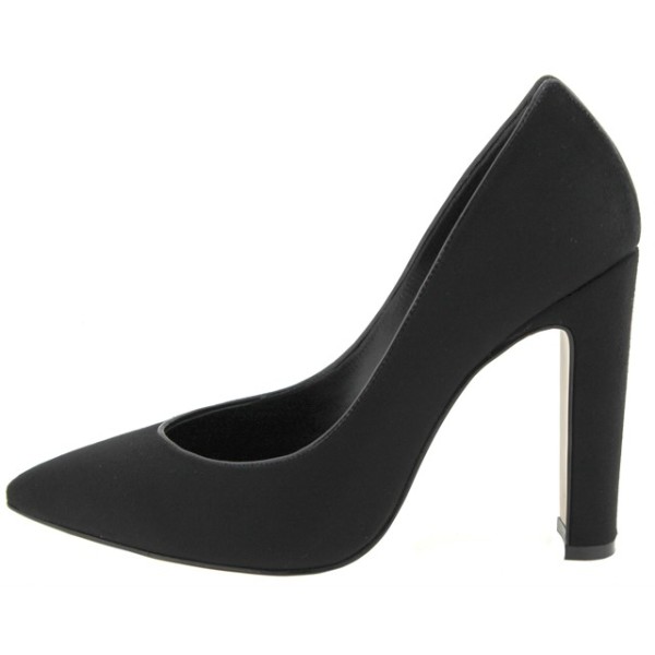 Paylan Suede Stiletto Heels In Black With High Chunky Heel