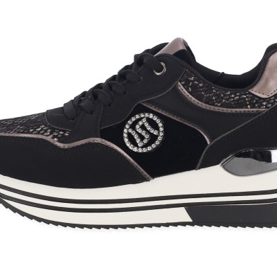 Γυναικεία Sneakers Μαύρα Δερματίνη