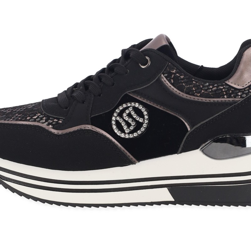 Γυναικεία Sneakers Μαύρα Δερματίνη