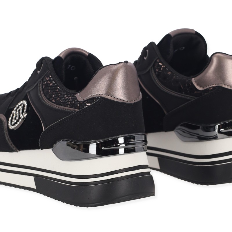 Γυναικεία Sneakers Μαύρα Δερματίνη