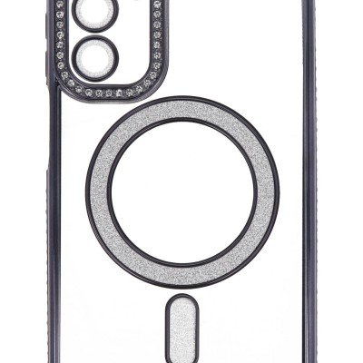 Back Cover Θήκη Σιλικόνης Με Τζαμάκι Κάμερας, Magsafe, Στρασάκια Και Γκλίτερ (Samsung Galaxy A15)