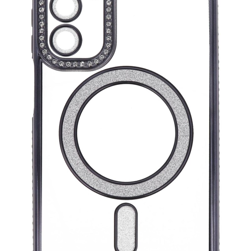 Back Cover Θήκη Σιλικόνης Με Τζαμάκι Κάμερας, Magsafe, Στρασάκια Και Γκλίτερ (Samsung Galaxy A15)
