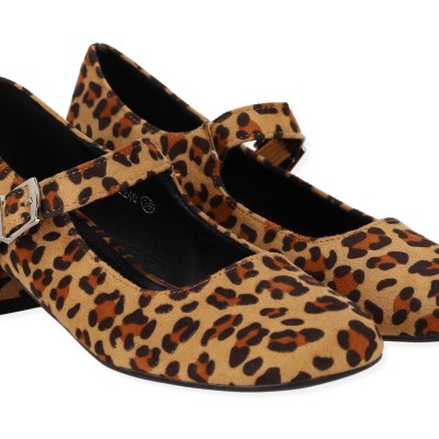 Γυναικείες Γόβες Καστόρ με Χαμηλό Τακούνι Leopar