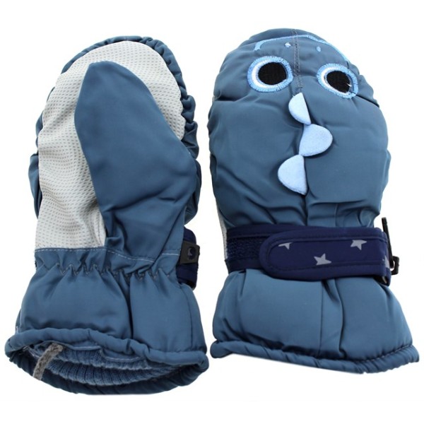Παιδικά γάντια χούφτα μπλε χρώμα με σχέδιο