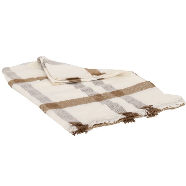 ΟΕΜ Γυναικείο Κασκόλ Με Ρίγες Μπεζ