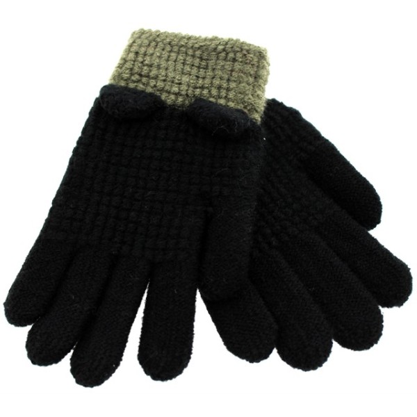Παιδικά γάντια σε μαύρο-λαδί χρώμα
