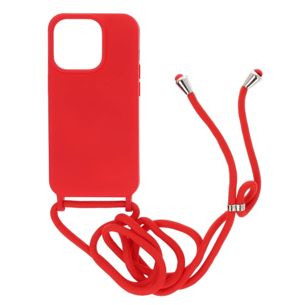 Oba Style Back Cover Θήκη Σιλικόνης Με Ρυθμιζόμενο Κορδόνι Κόκκινο (Iphone 15 Pro) Αξεσουάρ Κινητών/Tablet