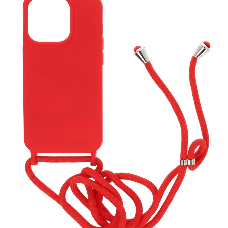 Oba Style Back Cover Θήκη Σιλικόνης Με Ρυθμιζόμενο Κορδόνι Κόκκινο (Iphone 15 Pro)