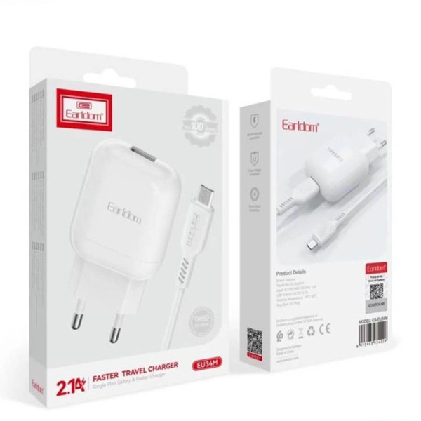 Earldom ES-EU34C USB Φορτιστής για Type-C Αξεσουάρ Κινητών/Tablet