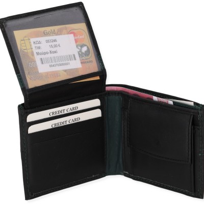 Genuine Leather Ανδρικό Πορτοφόλι MR2 σε Μαύρο Χρώμα Δερμάτινο